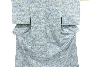 家屋に樹木風景模様織出し西陣お召着物